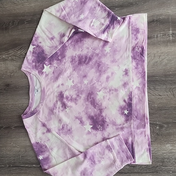 NEW! WILDFOX Tie Dye Stars Matching Sweatshirt & Shorts Set Purple White XXL - Picture 10 of 14